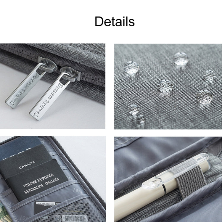 Travel Waterproof Dustproof Portable Passport Document Bag, Color: Blue Small
