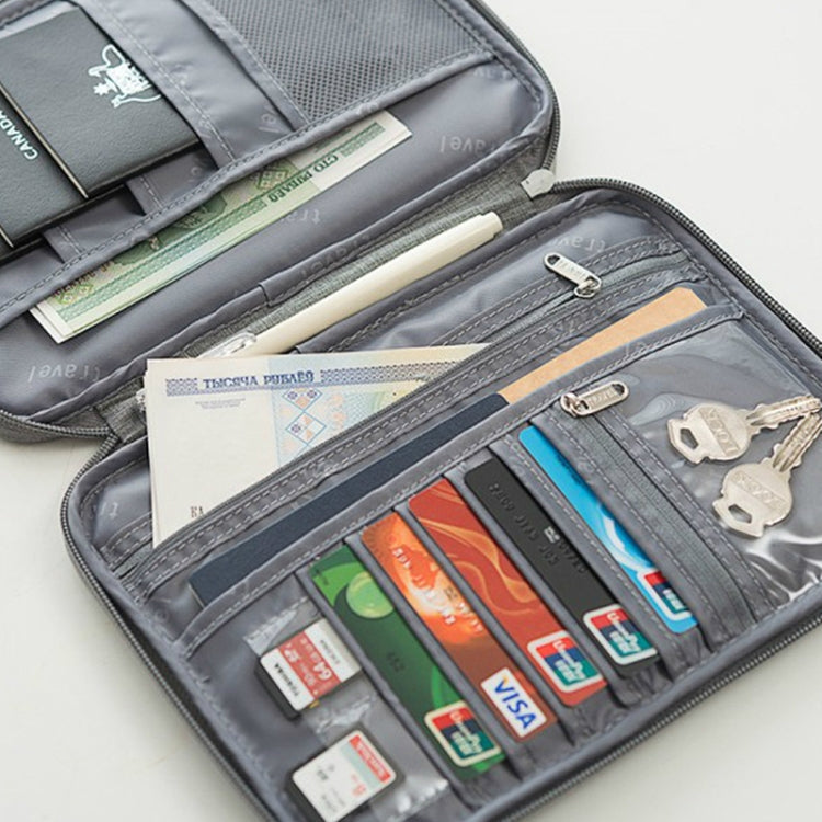 Travel Waterproof Dustproof Portable Passport Document Bag, Color: Navy Blue Large