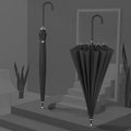 Long Handle Double 16 Bone Sunny And Rain Dual Use Umbrella(Rock Black)
