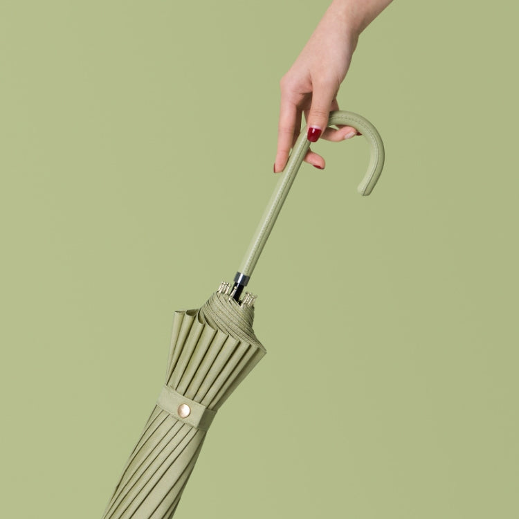 Long Handle Double 16 Bone Sunny And Rain Dual Use Umbrella(Rock Black)