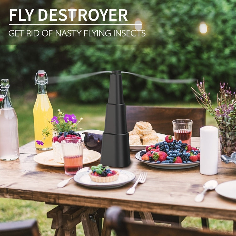 Telescopic Fan Blade Fly Repellent Indoor and Outdoor Multifunctional Automatic Fly Trap, Style: Battery Model