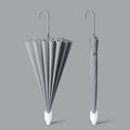 16 Bone Automatic Long Handle Double Sunny And Rain Dual Use Umbrella, Color: With Waterproof Cover Grey