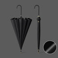 16 Bone Automatic Long Handle Double Sunny And Rain Dual Use Umbrella, Color: Vinyl Black