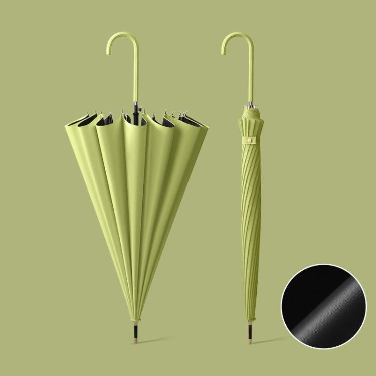 16 Bone Automatic Long Handle Double Sunny And Rain Dual Use Umbrella, Color: Vinyl Matcha