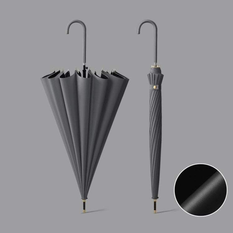 16 Bone Automatic Long Handle Double Sunny And Rain Dual Use Umbrella, Color: Vinyl Gray