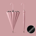 16 Bone Automatic Long Handle Double Sunny And Rain Dual Use Umbrella, Color: Vinyl Light Pink