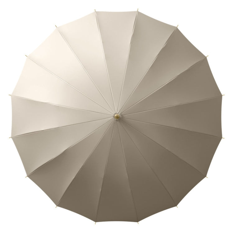 16 Bone Automatic Long Handle Double Sunny And Rain Dual Use Umbrella, Color: With Waterproof Cover Grey