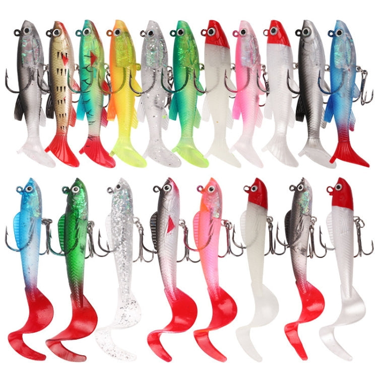 5pcs Roadrunner Soft Lures Leadheads Luminous Lures(Red Reel Tail)