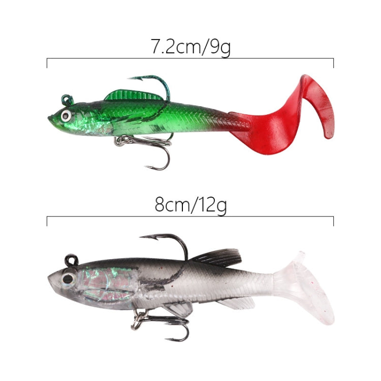 5pcs Roadrunner Soft Lures Leadheads Luminous Lures(Pink  T Tail)