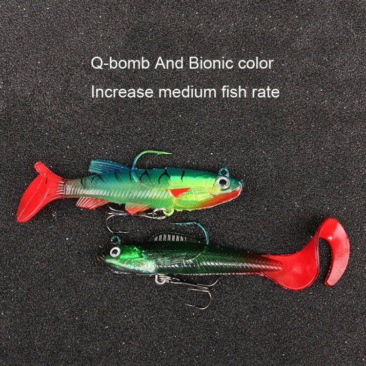 5pcs Roadrunner Soft Lures Leadheads Luminous Lures(Black Reel Tail)