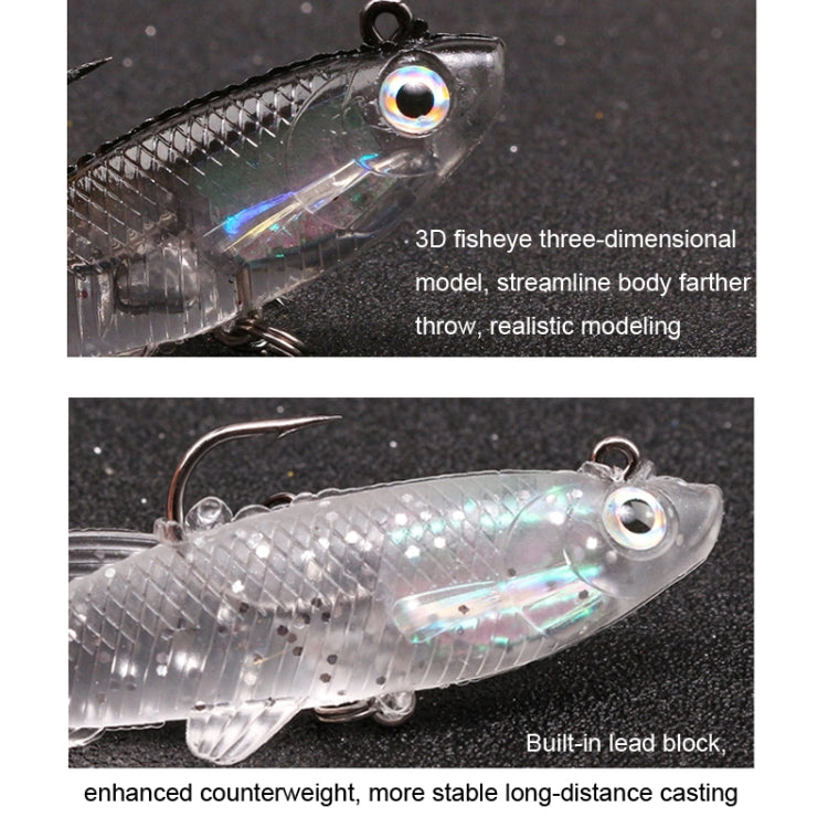 5pcs Roadrunner Soft Lures Leadheads Luminous Lures(Red Reel Tail)