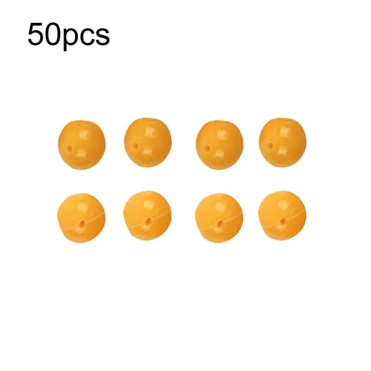 50pcs 14mm TPR Floating Bait Ball Float Water Fake Soft Bait(Yellow Corn Flavor)