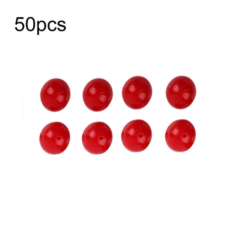 50pcs 14mm TPR Floating Bait Ball Float Water Fake Soft Bait(Red Strawberry Flavor)