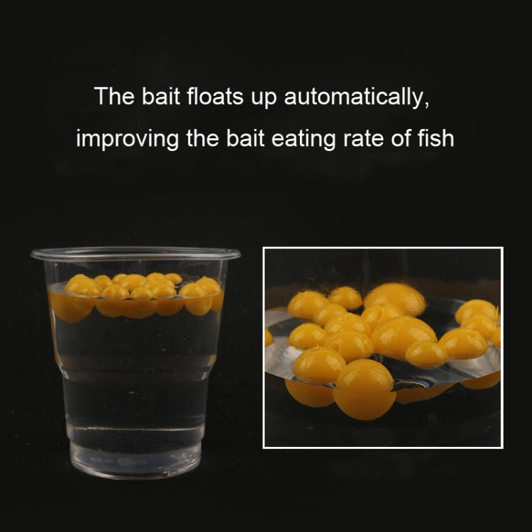 100pcs 10mm TPR Floating Bait Ball Float Water Fake Soft Bait(Yellow Corn Flavor)