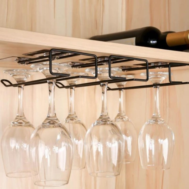 Iron  Red Wine Glass Storage Rack Nail Free Upside Down Glass Rack
