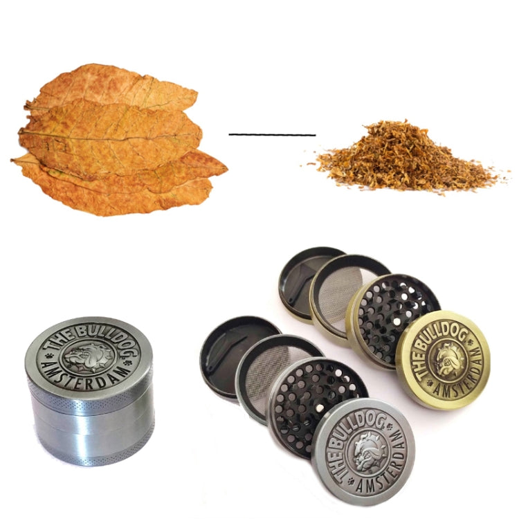 50mm  Bulldog Grinder Tobacco Herb Zinc Alloy Grinders, Spec: 3 -layer Bronze