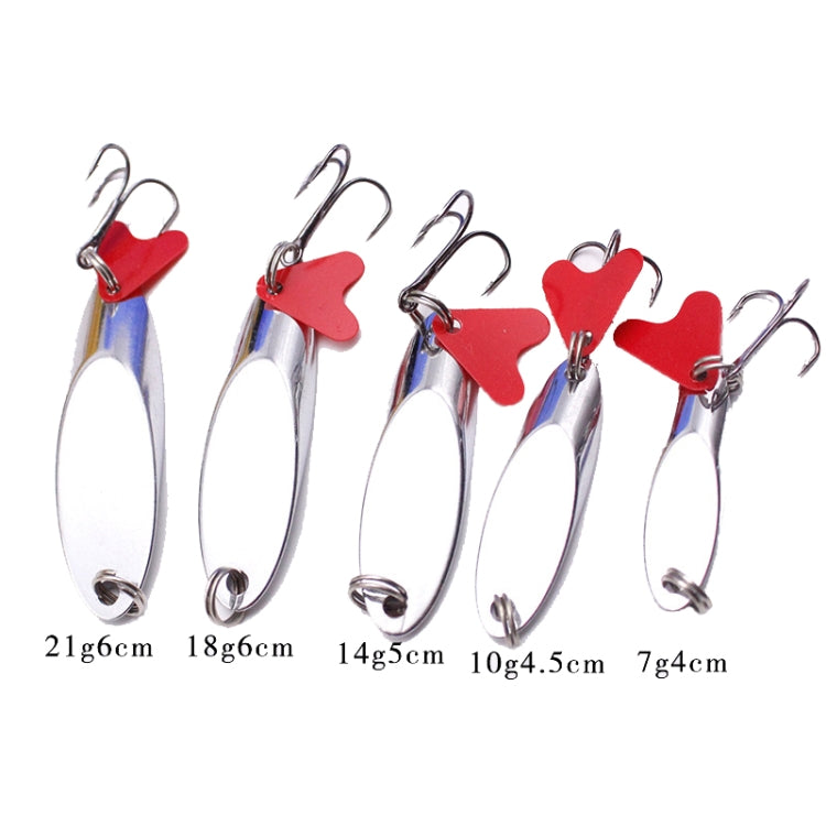 5pcs 21g 6cm Right Angle Slant Cut Sequins Long Casting Freshwater Fake Bait