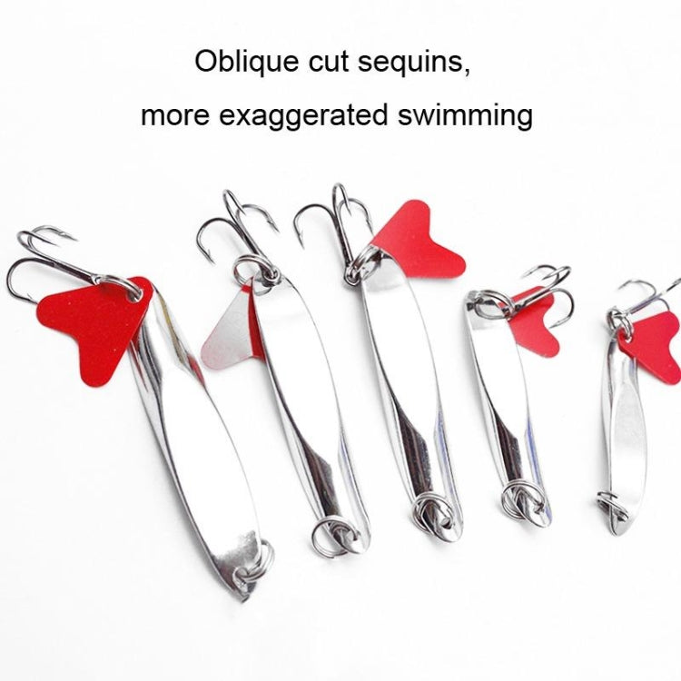 5pcs 18g 6cm Bent Angle Slant Cut Sequins Long Casting Freshwater Fake Bait