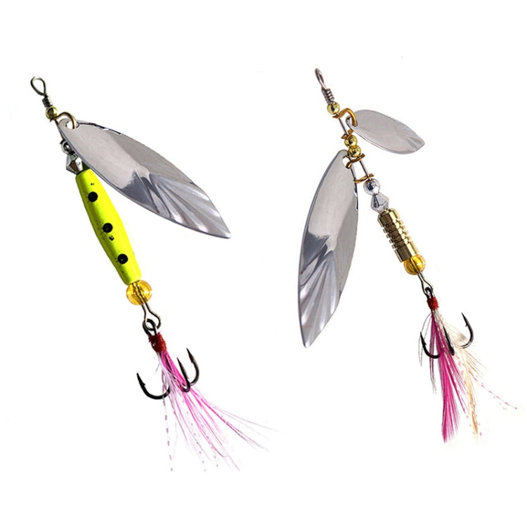 5pcs Rotation Luya Sequins Willow Leaf Feather Bait, Style: Copper Pendant Futaba 15g