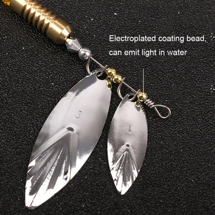 5pcs Rotation Luya Sequins Willow Leaf Feather Bait, Style: Copper Pendant Futaba 15g
