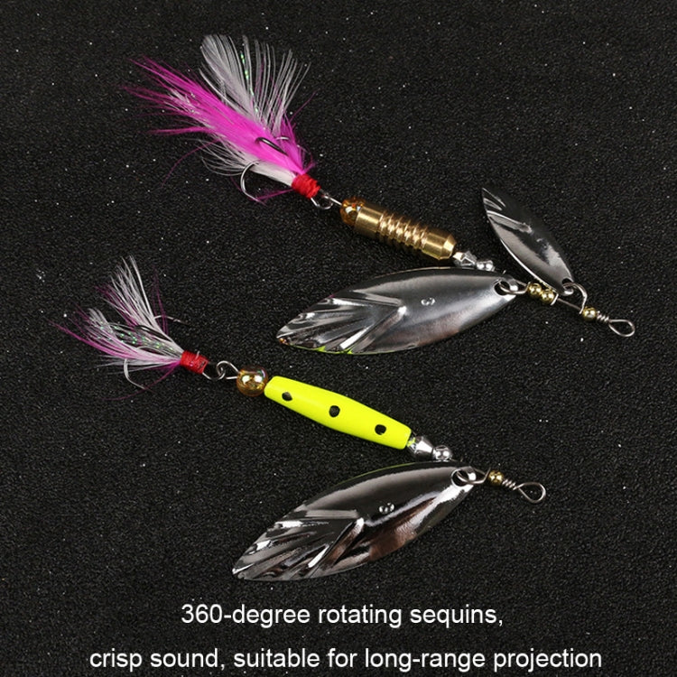 5pcs Rotation Luya Sequins Willow Leaf Feather Bait, Style: Copper Pendant Futaba 15g