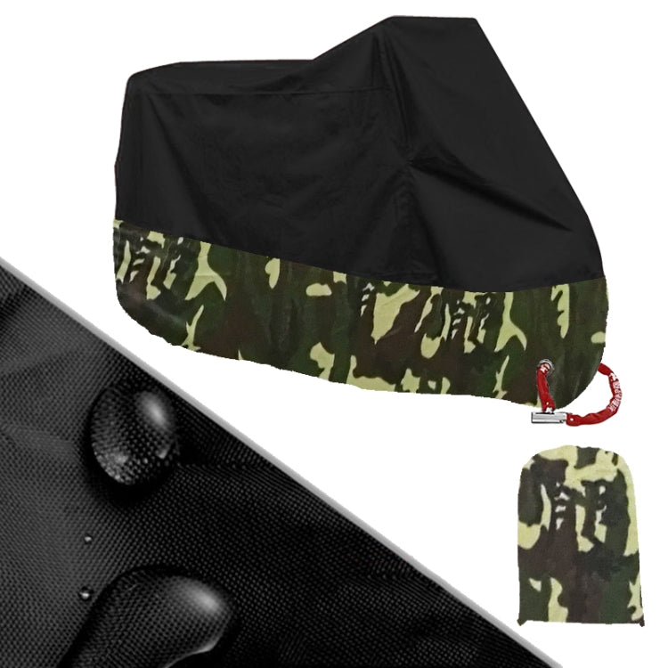190T Motorcycle Rain Covers Dustproof Rain UV Resistant Dust Prevention Covers, Size: XXXXL(Black Camouflage)