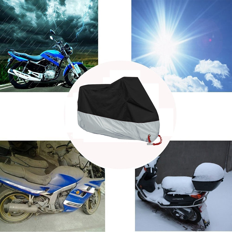 190T Motorcycle Rain Covers Dustproof Rain UV Resistant Dust Prevention Covers, Size: XXXL(Black)
