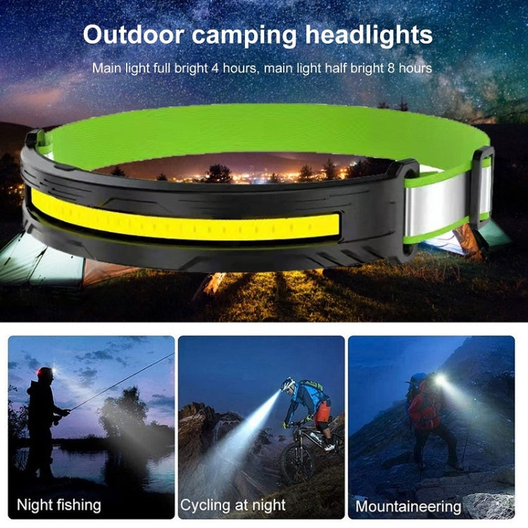Portable Outdoor Camping Strong Light Rechargeable Warning Headlamp, Model: COB Induction