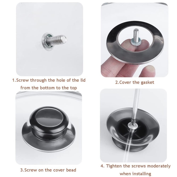 Stainless Steel Lid Handle Plastic Top Bead