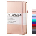 A6 PU Leather Notebook Business Notepad 96 Sheets Inner Pages(Rose Gold)