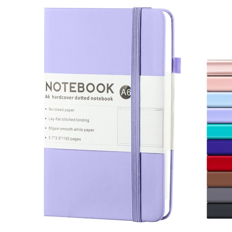 A6 PU Leather Notebook Business Notepad 96 Sheets Inner Pages(Light Purple)