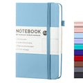 A6 PU Leather Notebook Business Notepad 96 Sheets Inner Pages(Light Blue)
