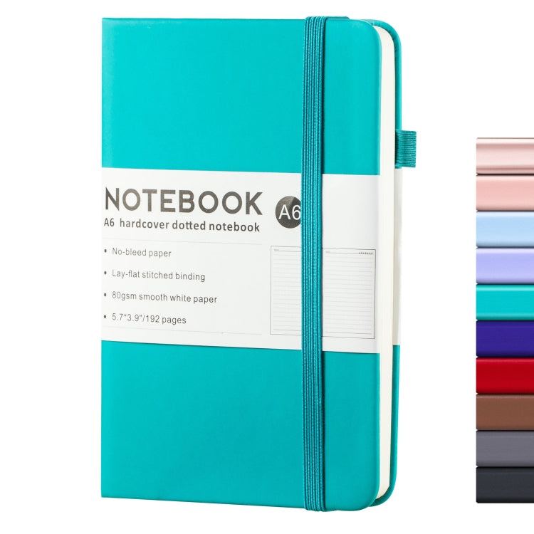 A6 PU Leather Notebook Business Notepad 96 Sheets Inner Pages(Lake Green)