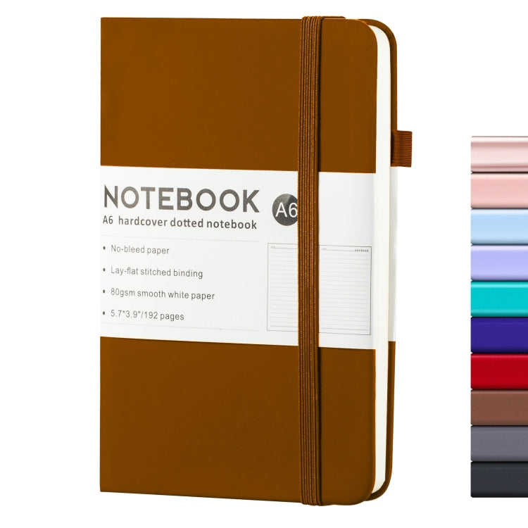 A6 PU Leather Notebook Business Notepad 96 Sheets Inner Pages(Caramel Color)