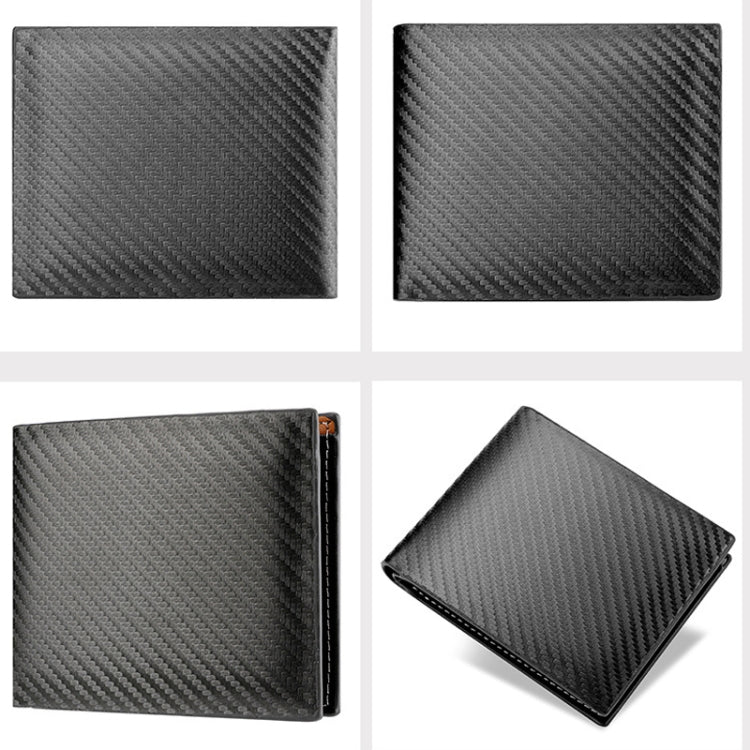 Men Wallet Carbon Fiber Horizontal Business Wallet Card Holder(Grey)