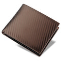 Men Wallet Carbon Fiber Horizontal Business Wallet Card Holder(Coffee)
