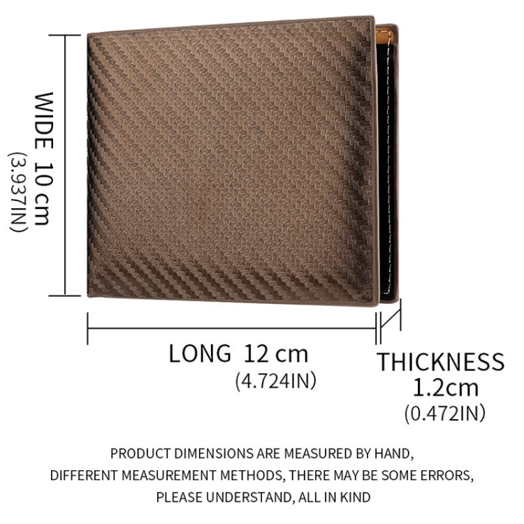 Men Wallet Carbon Fiber Horizontal Business Wallet Card Holder(Coffee)
