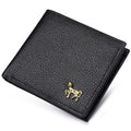 Men Horizontal Wallet Multifunctional Business Tri-fold Card Holder(Black)