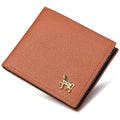 Men Horizontal Wallet Multifunctional Business Tri-fold Card Holder(Brown)
