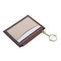 Women PU Leather Small Wallet Short Ultra-thin Color Contrast Splicing Card Holder(Brown)