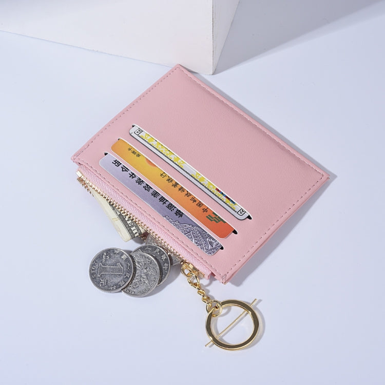 Women PU Leather Small Wallet Short Ultra-thin Color Contrast Splicing Card Holder(Orange)