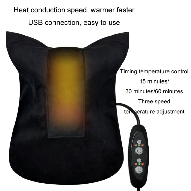 Neck Massager Cervical Spondylosis Correction Pillow, Color: 877 USB Electric Heating Black