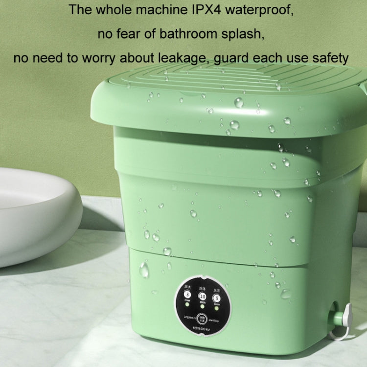 4.5L Mini Portable Folding Household Washing Machine Underwear Washer, Color: Fruit Green + Blue Light Antibacterial(UK Plug)