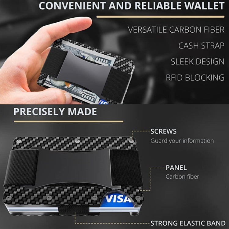 RFID Carbon Fiber Metal Card Holder Multifunctional  Anti-theft Credit Card Box(Black)