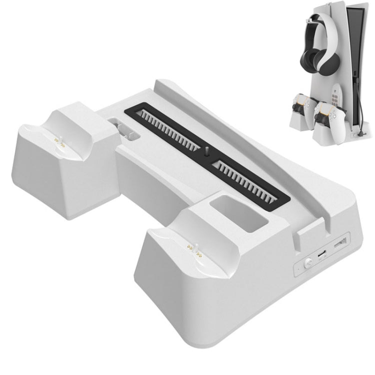 Iplay HBP-351 For Sony PS5 Digital Version Host Cooling Base Bracket Multifunctional Handle Charging Stand(White)