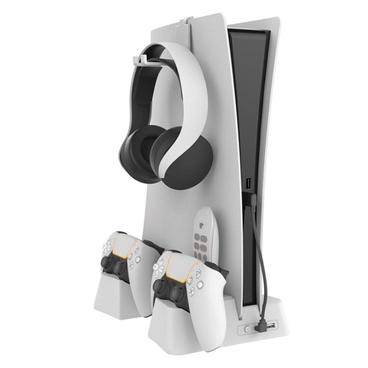 Iplay HBP-351 For Sony PS5 Digital Version Host Cooling Base Bracket Multifunctional Handle Charging Stand(White)