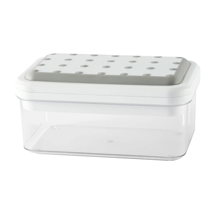 Single Llayer Ice Mold Folding Lid Press Ice Box(Gray)