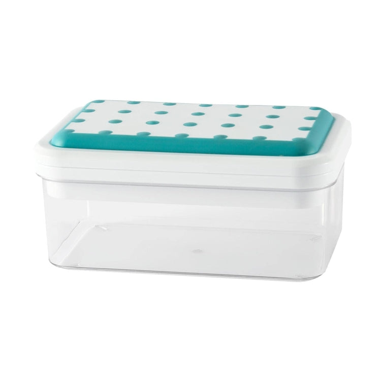 Single Llayer Ice Mold Folding Lid Press Ice Box(Blue)