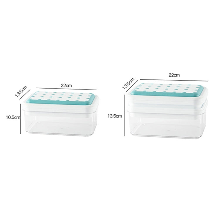 Double Llayer Ice Mold Folding Lid Press Ice Box(Blue)