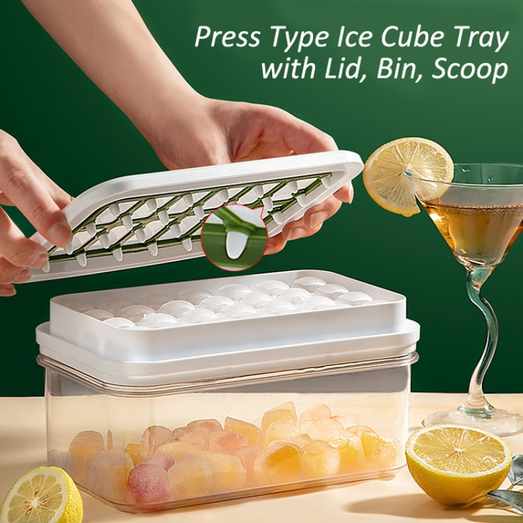 Double Llayer Ice Mold Folding Lid Press Ice Box(Blue)